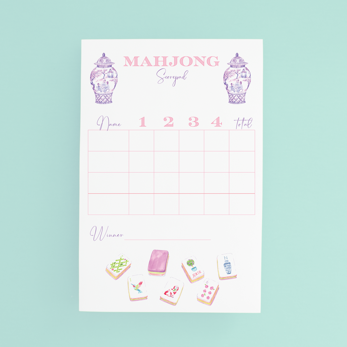 Scorecard Pad Mahjong Taylor Tiles 6x9