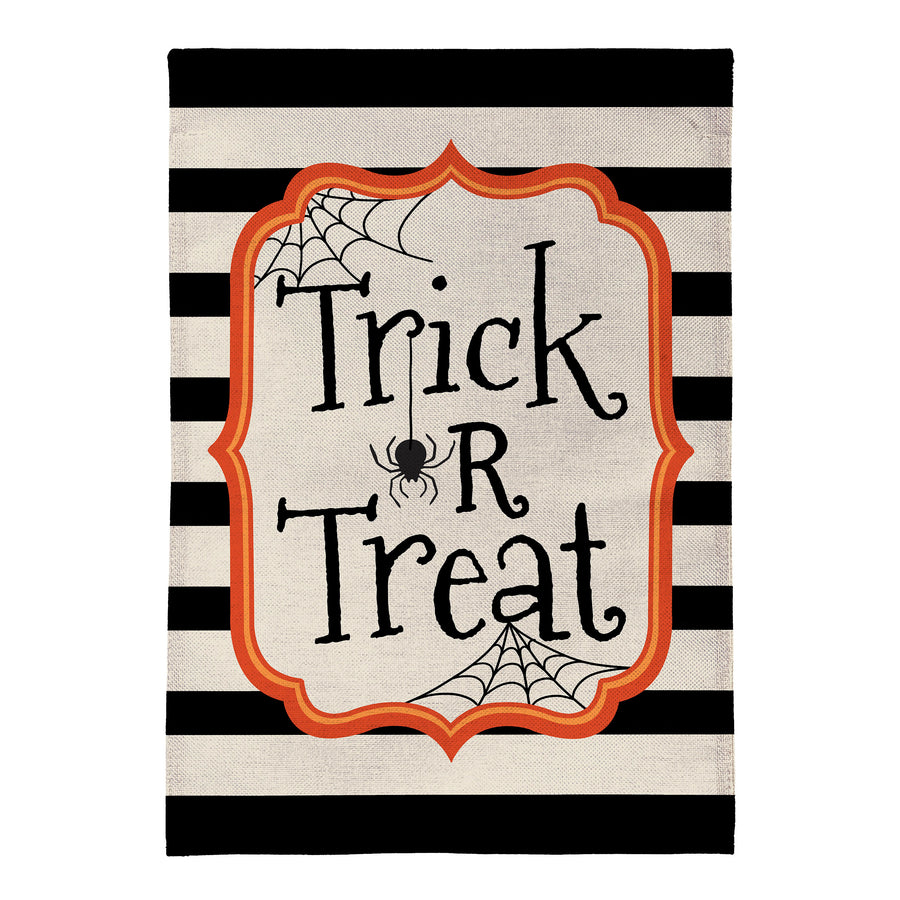 Evergreen Flag Striped Trick or Treat Burlap