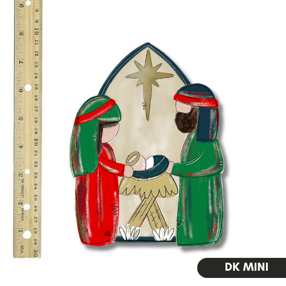 Mini Nativity Red and Green