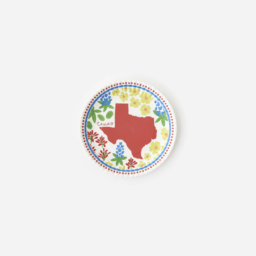 Plate Set Texas in Bloom Paper Look