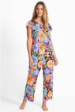 short sleeve floral pajama set
