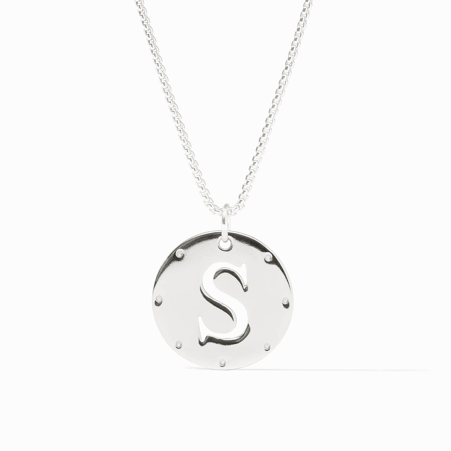 Monogram Pendant Necklace Silver
