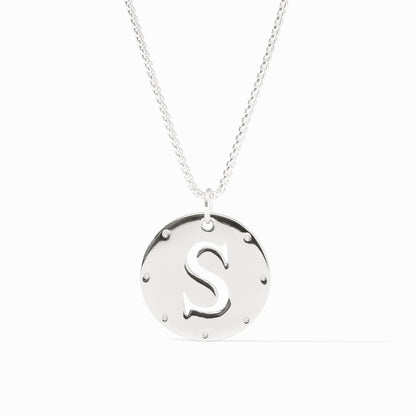 Monogram Pendant Necklace Silver