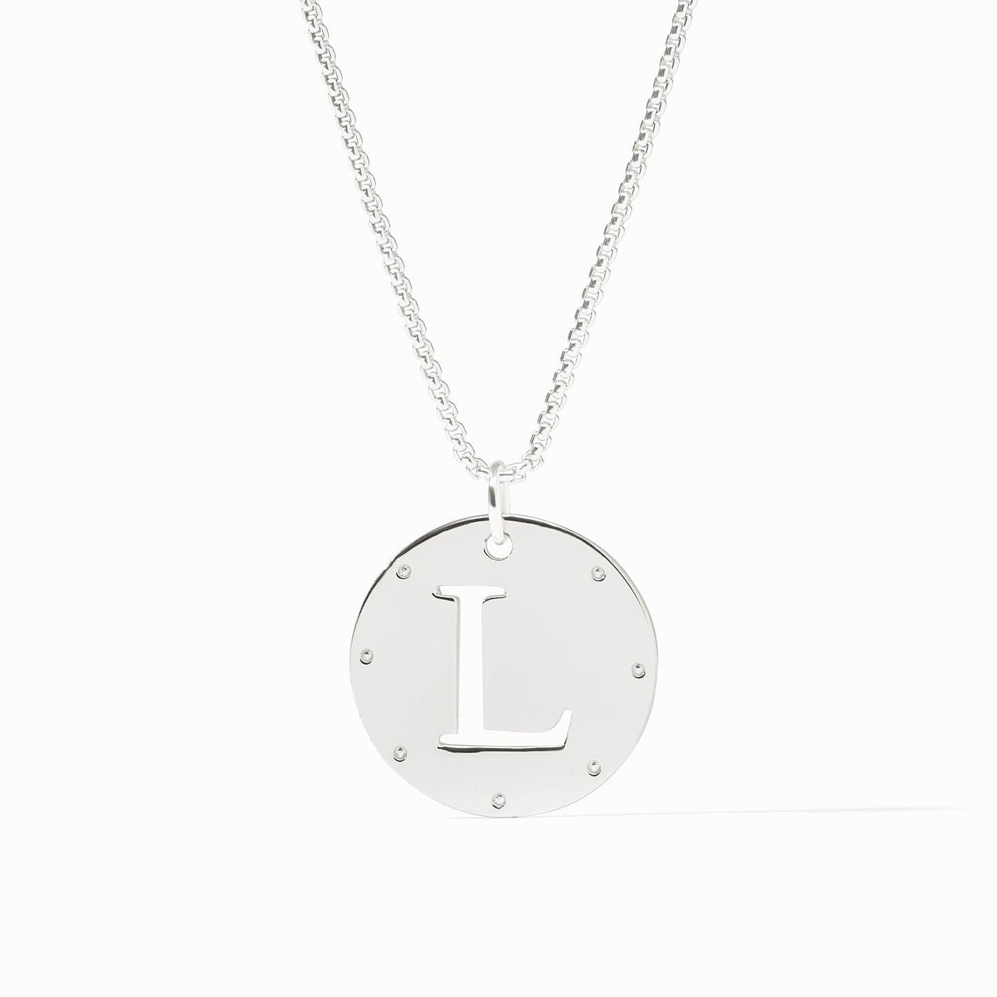 Monogram Pendant Necklace Silver