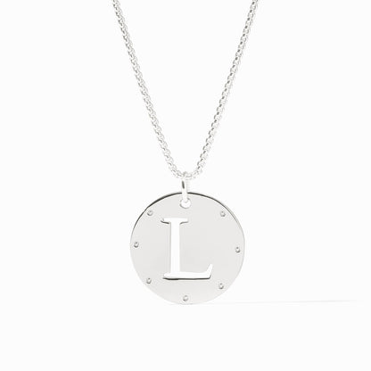 Monogram Pendant Necklace Silver