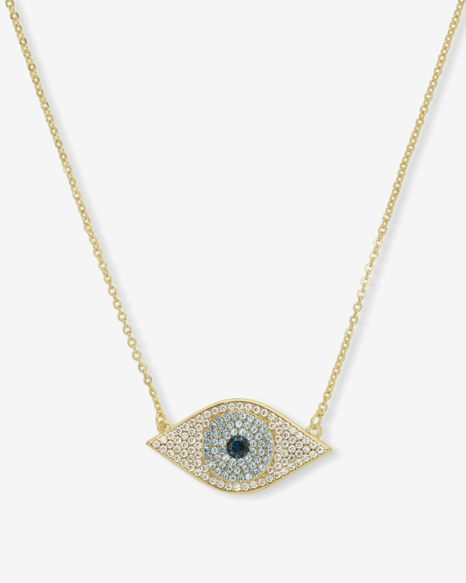 Melinda Maria Necklace Blue Evil Eye Gold
