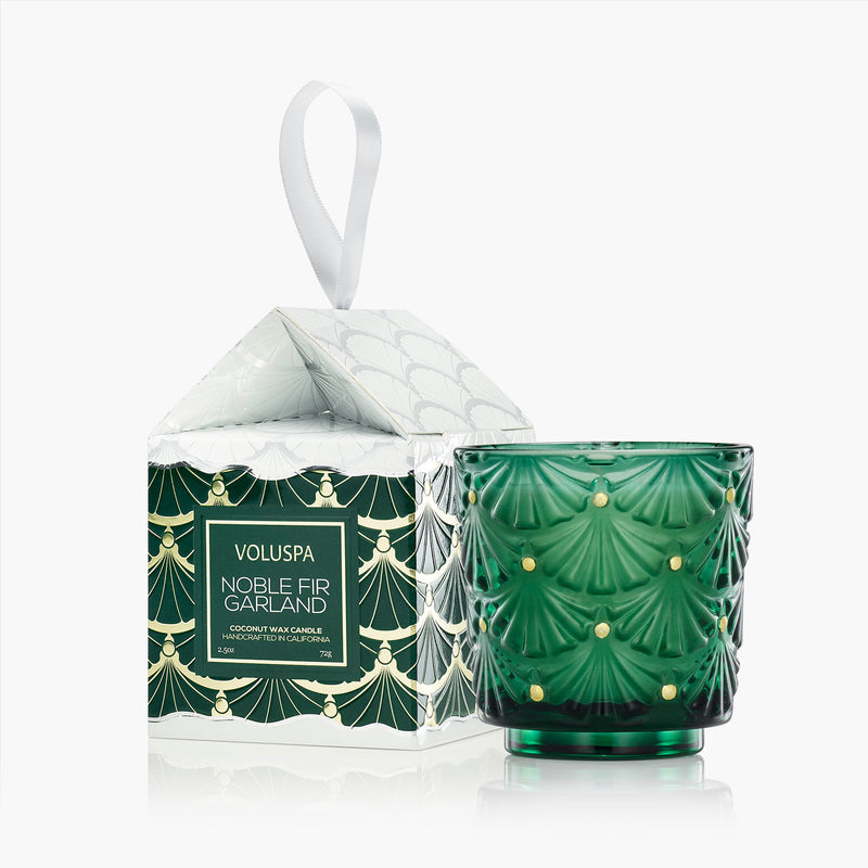 VOLUSPA Candle Pedestal Ornament Noble Fir Garland 2.5oz Boxed