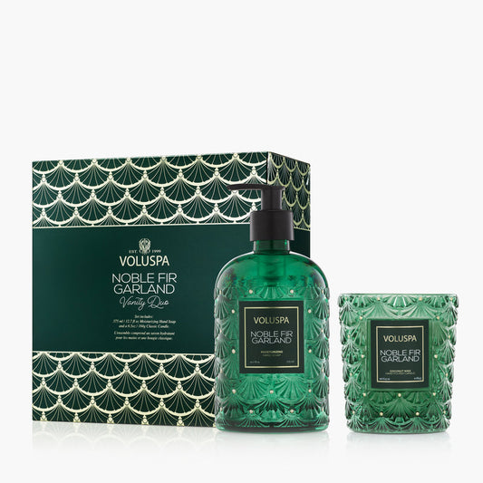 VOLUSPA Candle Noble Fir Garland Vanity Duo Gift Set