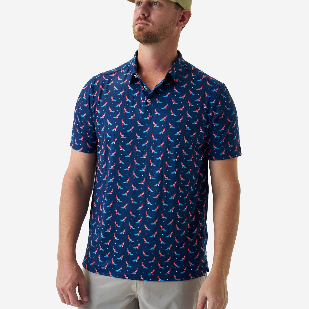 BURLEBO Polo USA Eagle Navy Performance Outdoor Shirt