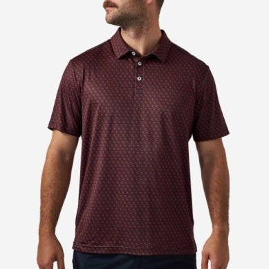 BURLEBO Polo BLACK & RED Performance Mens Shirt