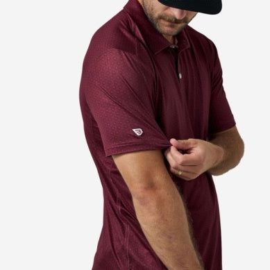 BURLEBO Polo MAROON Performance Mens Shirt