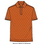 BURLEBO Polo ORANGE Performance Mens Shirt