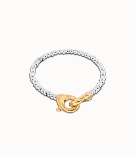 silver and gold interlocking bracelet 
