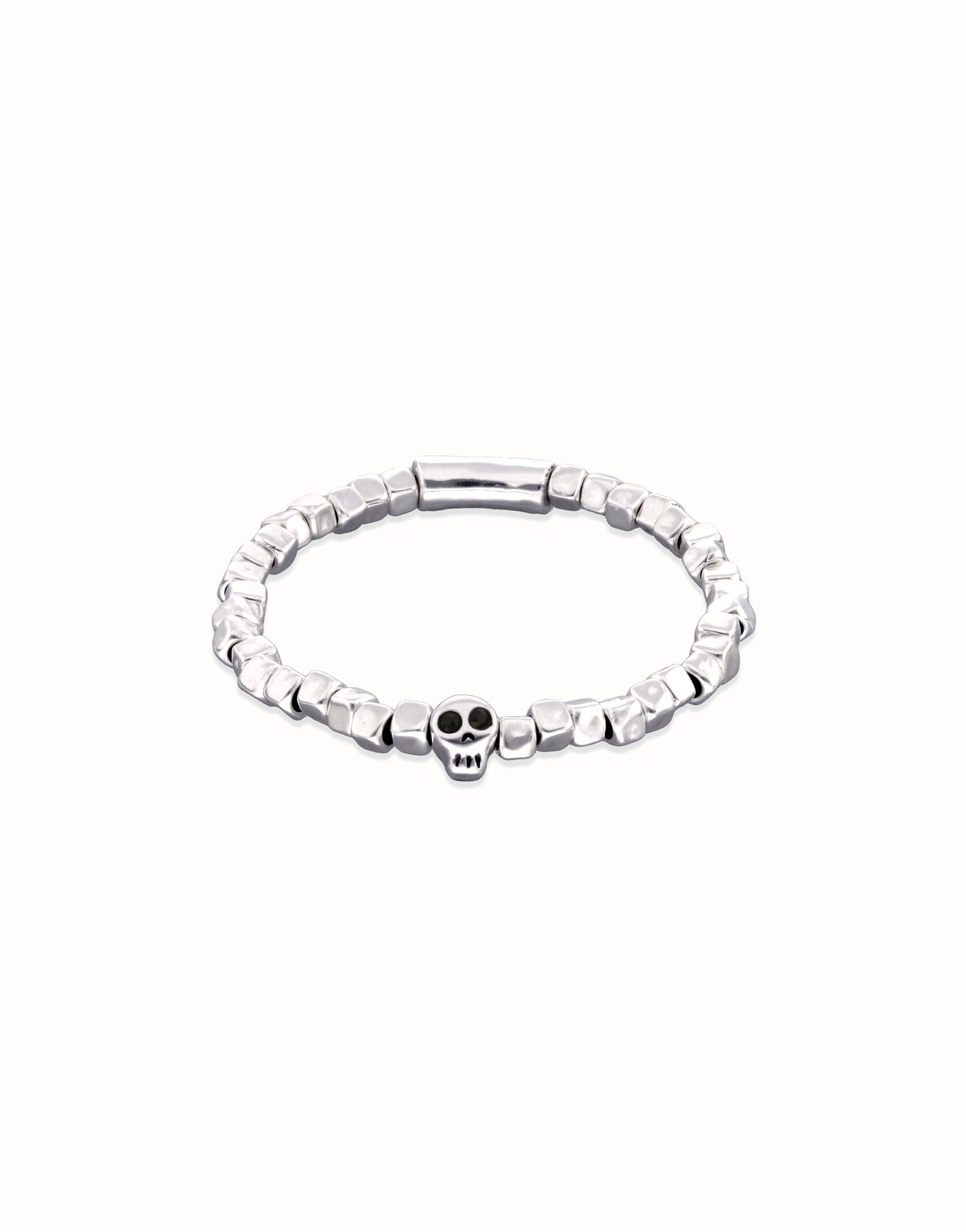silver bracelet with skull 
