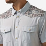 BURLEBO Western Performance SS Shirt BIRD SZN LIGHT GREY / CDC