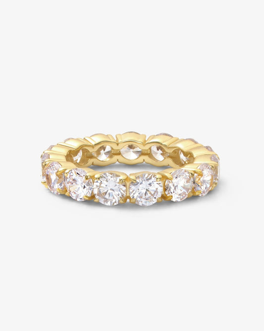 gold eternity band pave diamond