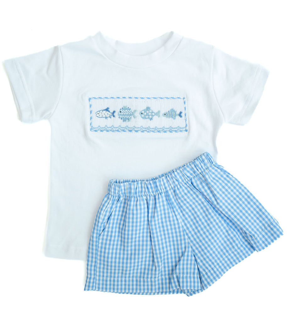 TEE & SHORTS Fish Beau Smocked