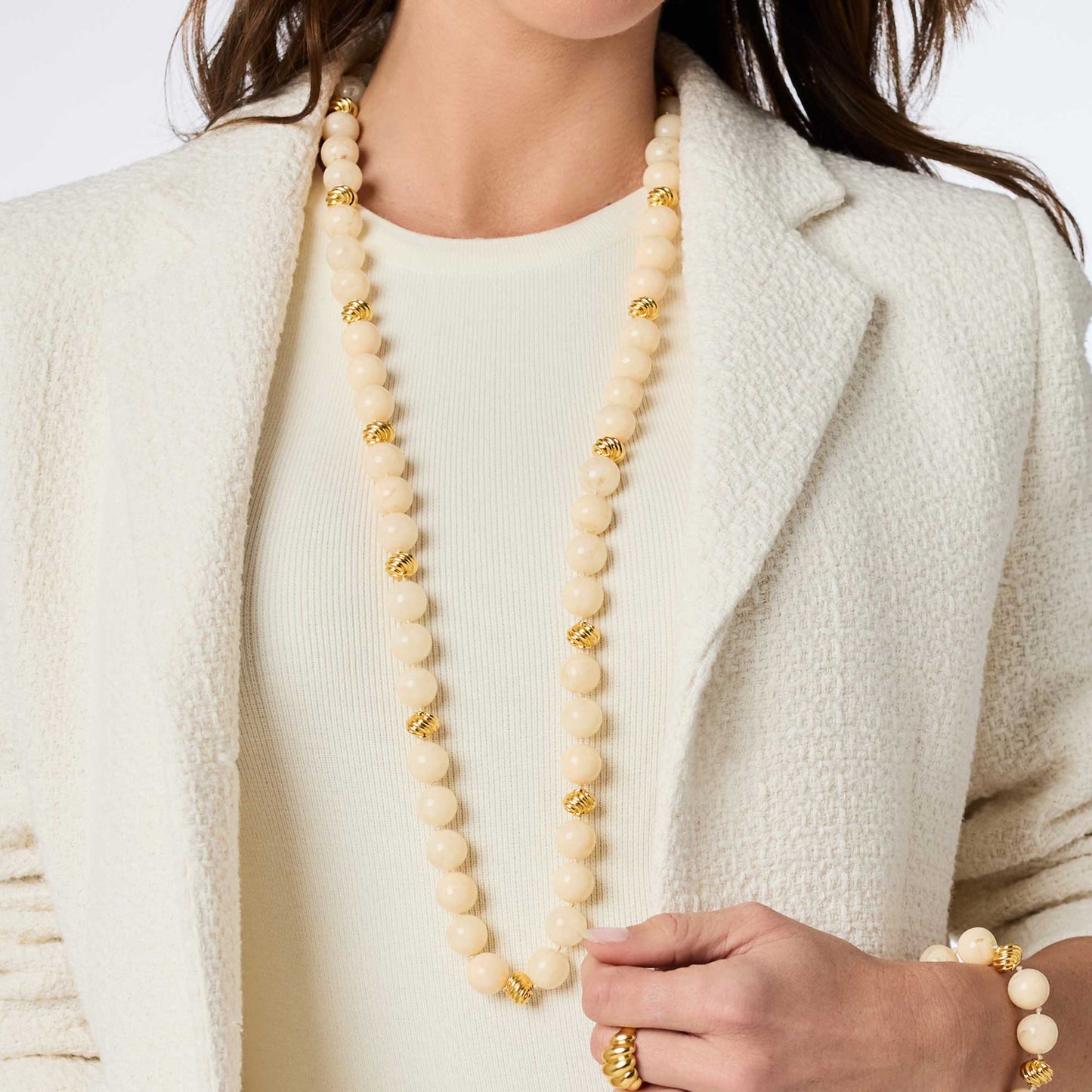 Ravello 5-in-1 Necklace Ivory Gold OS