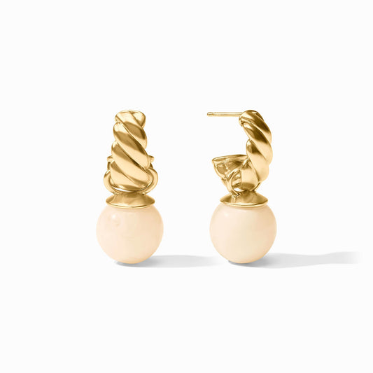 Julie Vos Ravello Hoop & Charm Earring Ivory Gold OS