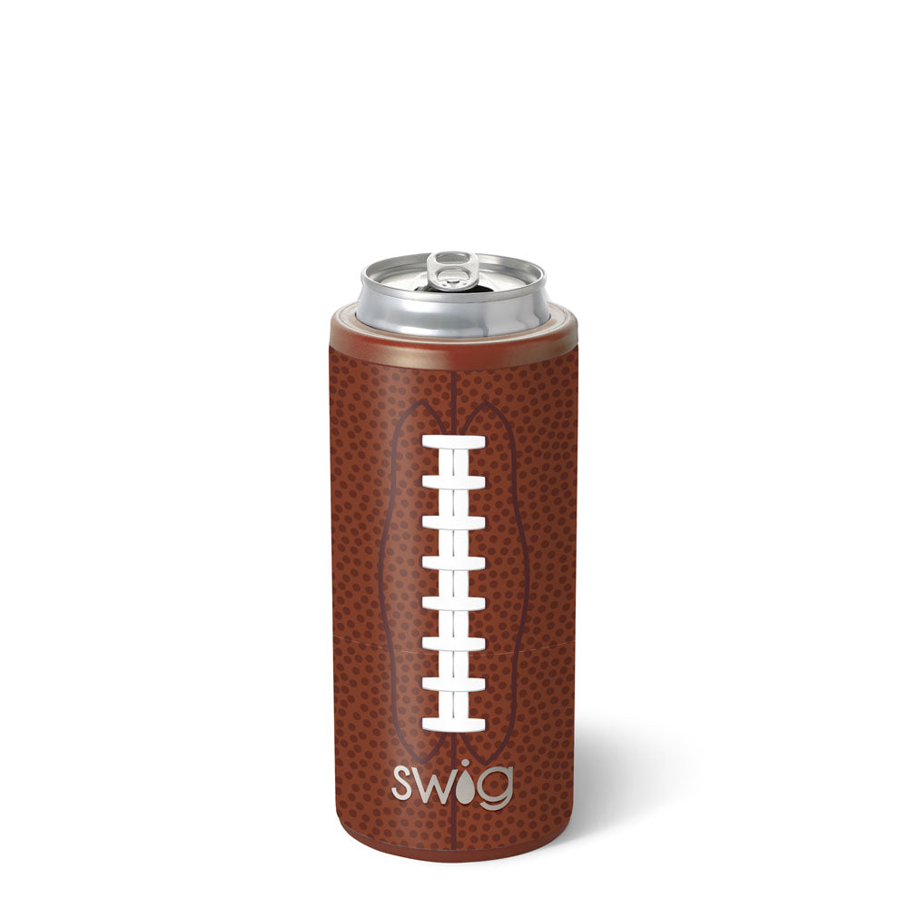 Swig Skinny Can Cooler Football 12oz