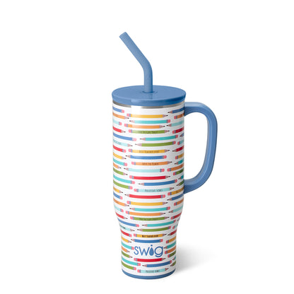MEGA MUG W/ HANDLE LID STRAW (Multiple Patterns)