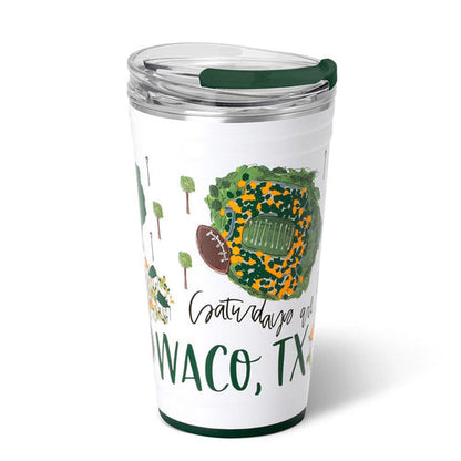 PARTY CUP W/ LID 24OZ SATURDAYS (4 Patterns)