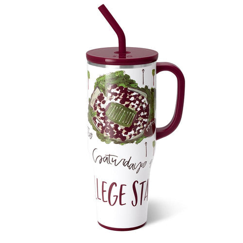 MEGA MUG SATURDAYS W/ HANDLE LID STRAW (8 Patterns)
