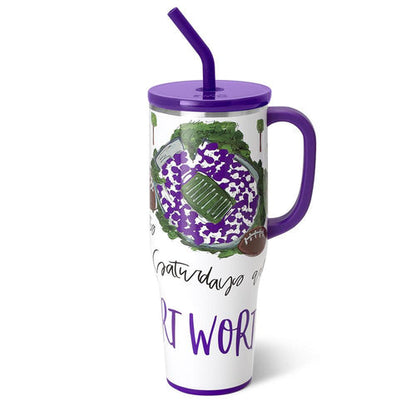 MEGA MUG SATURDAYS W/ HANDLE LID STRAW (8 Patterns)