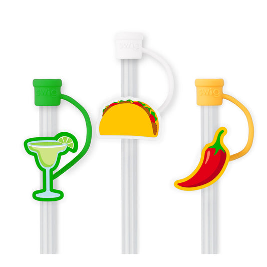 STRAW TOPPER SET Taco Night 3PC