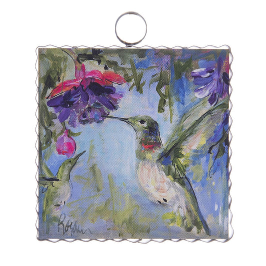 Round Top Print Mini Hummingbird & Fucia