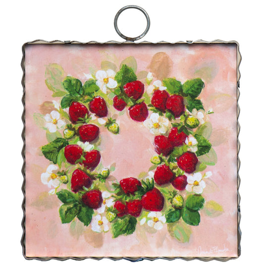 Round Top Print Mini Strawberry Wreath