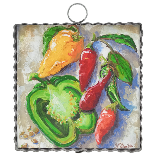 Round Top Print Mini Spicy Peppers