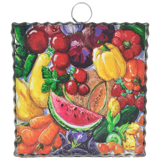 Round Top Print Mini Fruit & Veggie Tray