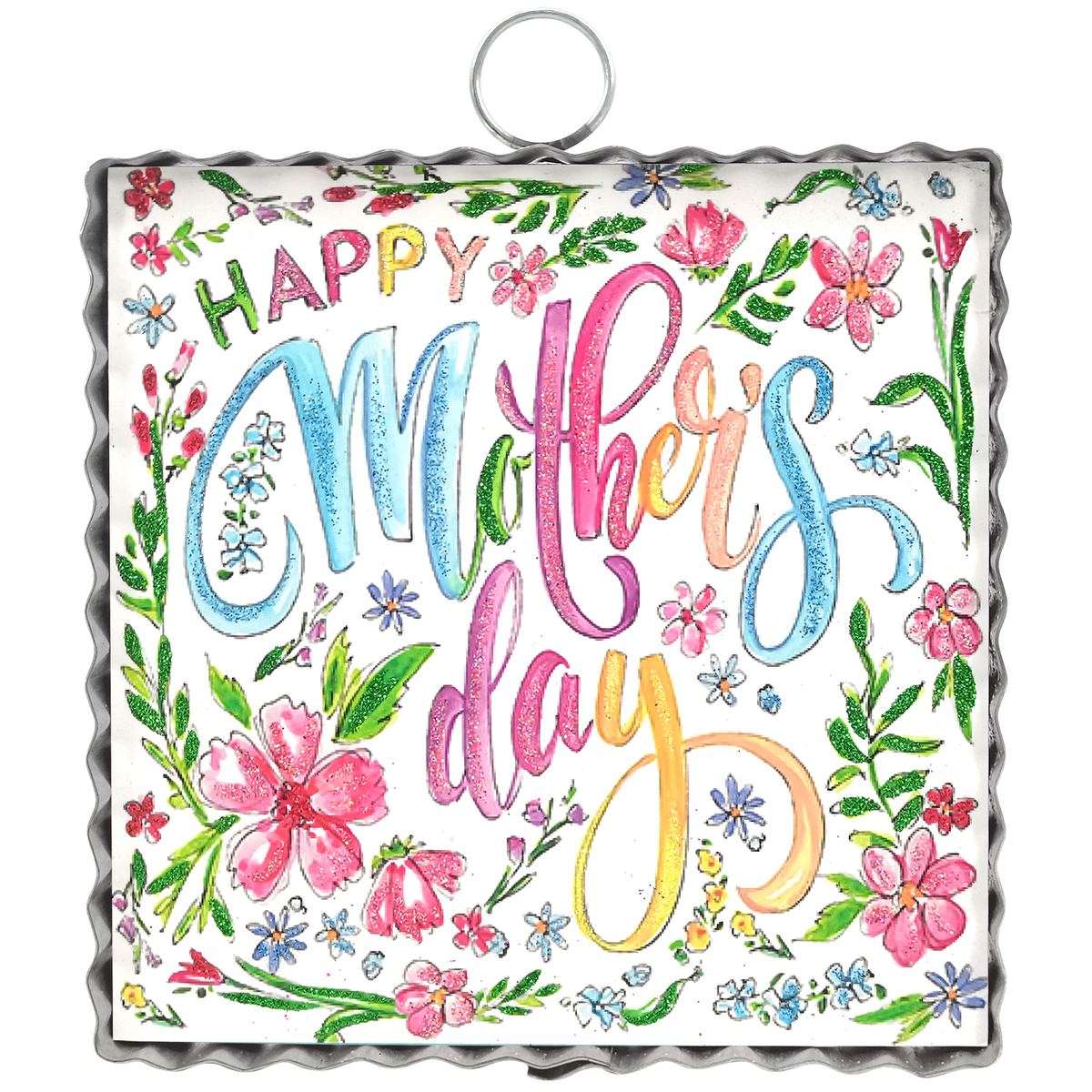 Round Top Print Mini Colorful Happy Mothers Day 6x6