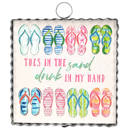 Round Top Print Mini Toes In The Sand 6x6