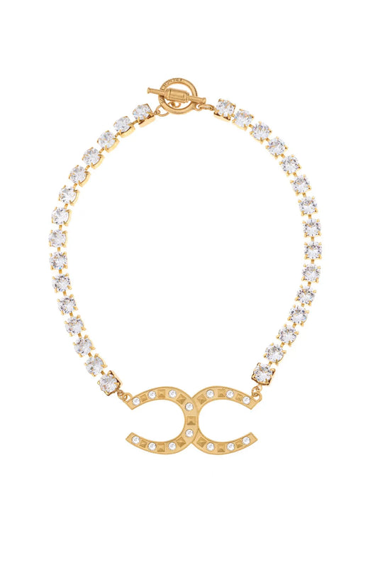 French Kande Calliope Privee Necklace Gold Crystal