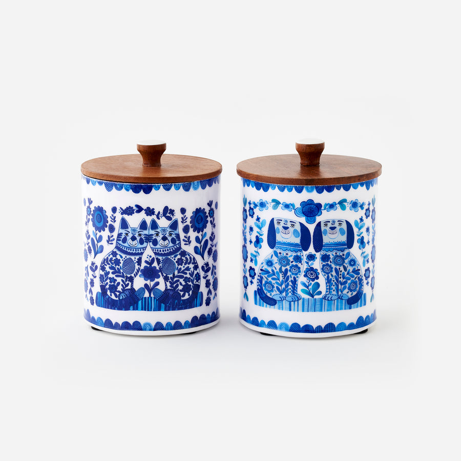 Canister Blue & White 2 Assorted
