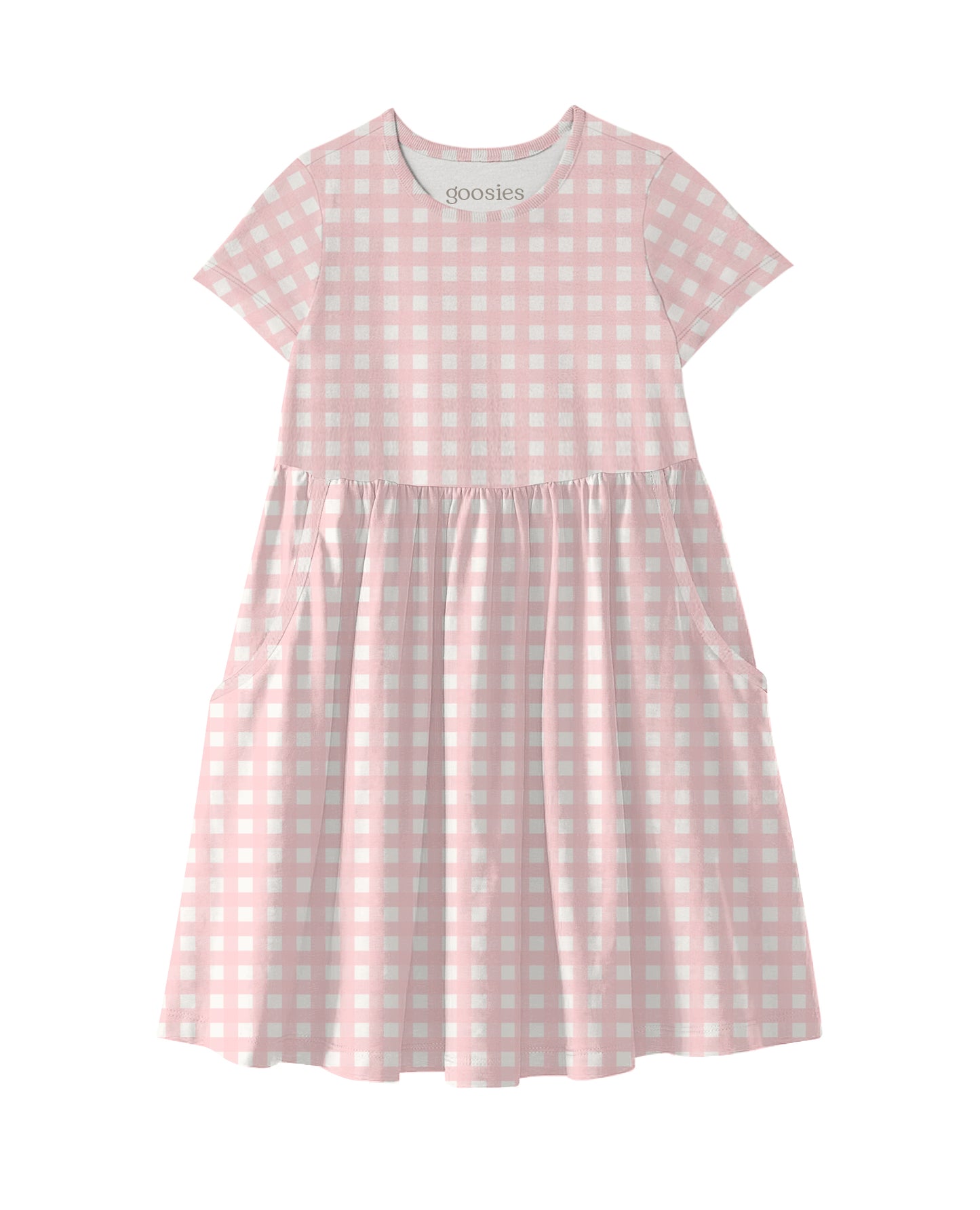 Goosies Dress Pocket SS Gingham in Cottage Pink