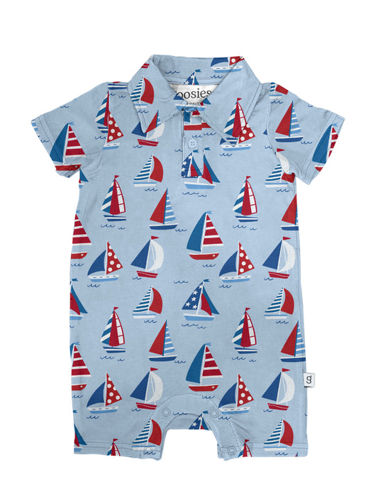 Baby Romper Polo SS Sail Away