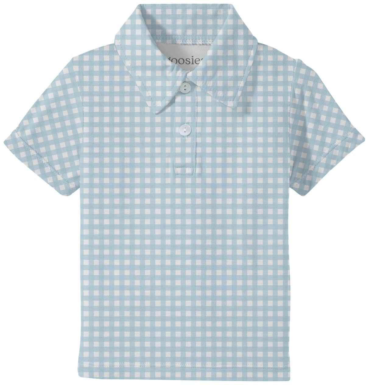 Goosies Shirt Polo SS Gingham in Cottage Blue