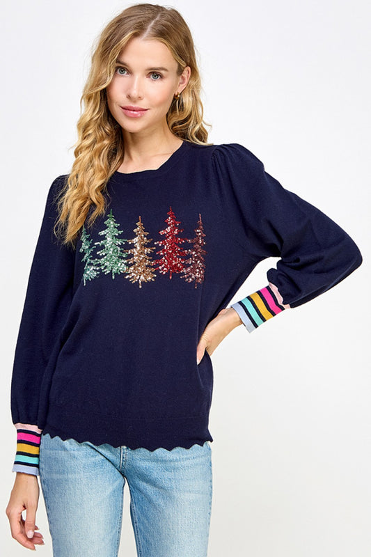 SWEATER SEQUIN TREE
