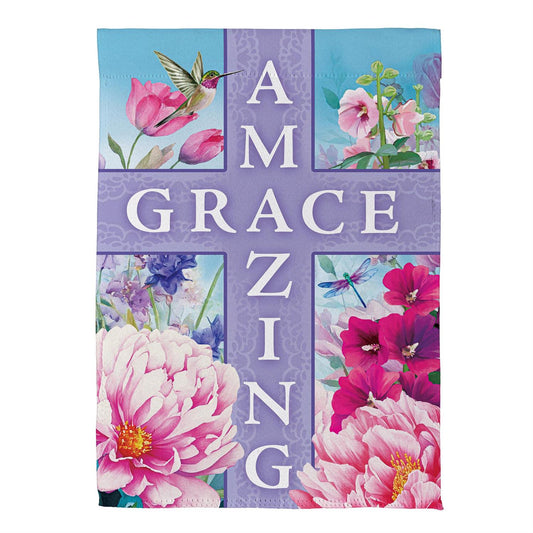 amazing grace floral flag