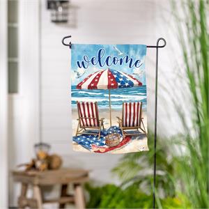 Evergreen Flag Patriotic Paradise Suede Garden