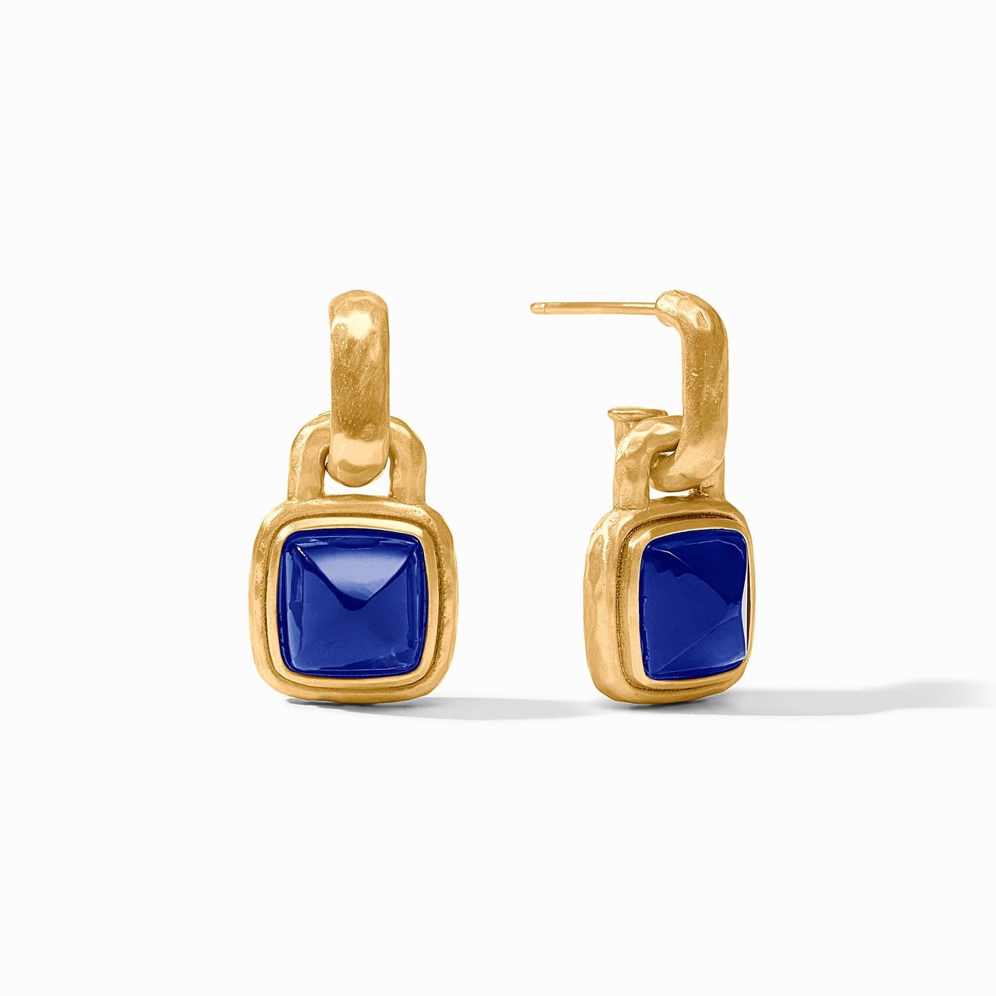 Sahara Hoop & Charm Earring Iridescent Sapphire Blue-Gold OS