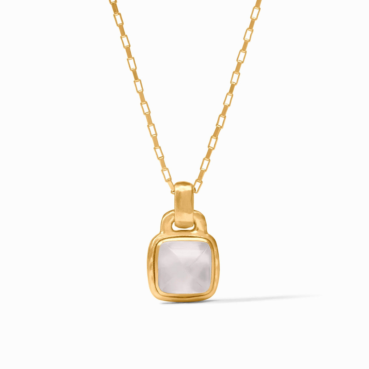 Julie Vos Sahara Solitaire Necklace Iridescent Clear Crystal Gold OS