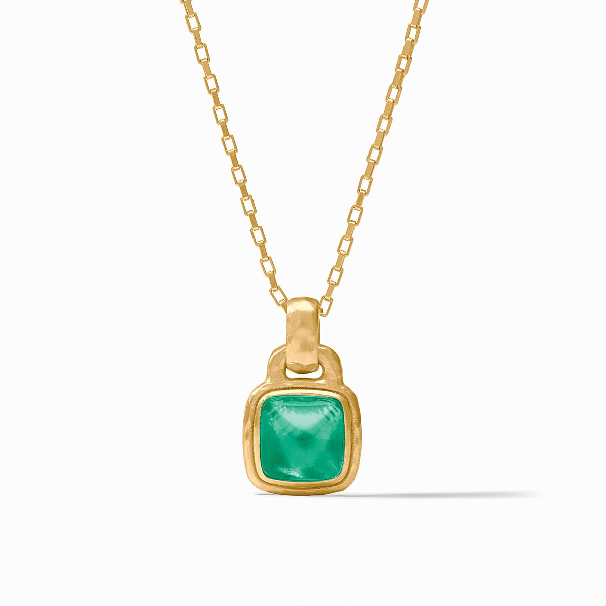 Julie Vos Sahara Solitaire Necklace Iridescent Emerald Green Gold OS
