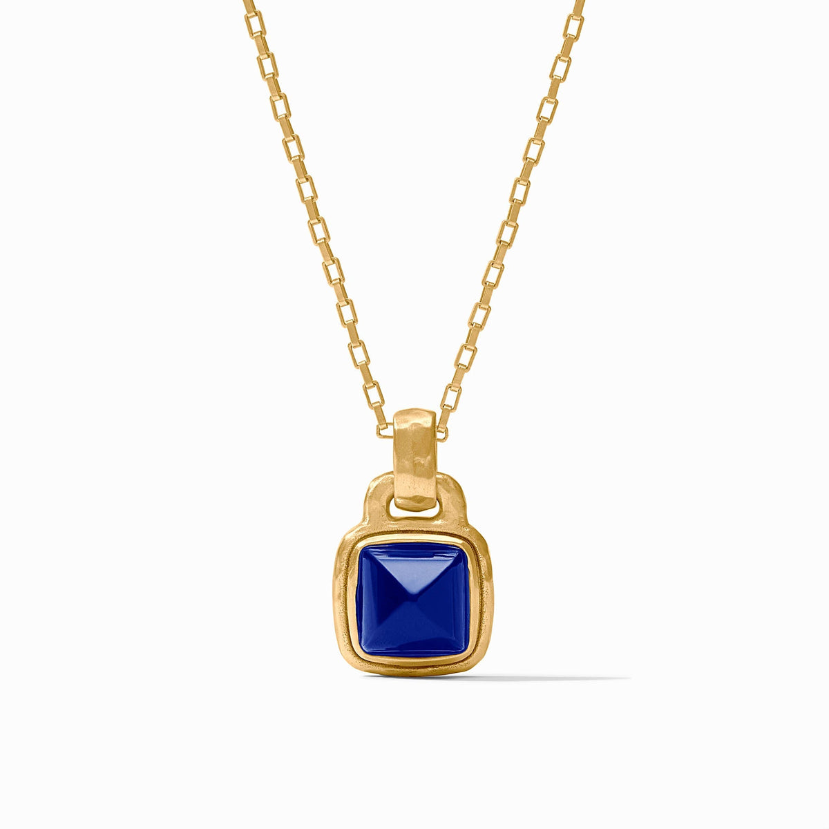 Julie Vos Sahara Solitaire Necklace Iridescent Sapphire Blue Gold OS
