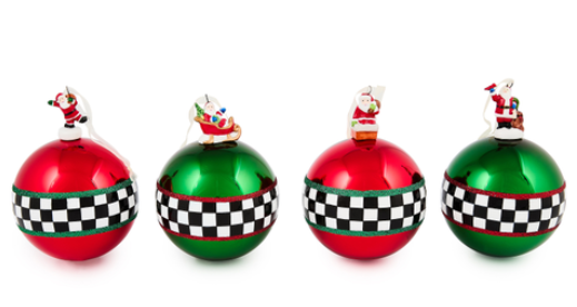 Ornaments Santa Glass Ball