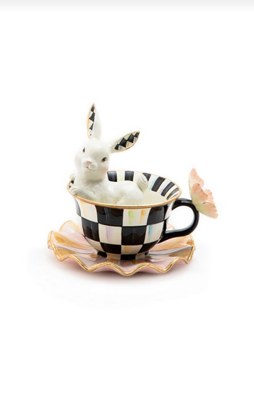 bunny in Courtney check tea cup 
