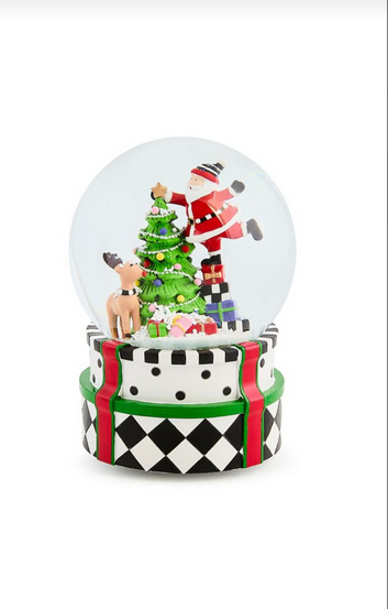 Santa and Rudolph Snow Globe